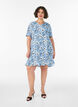 Lyhyt mekko kukkakuviolla, Sininen, Model image number 1