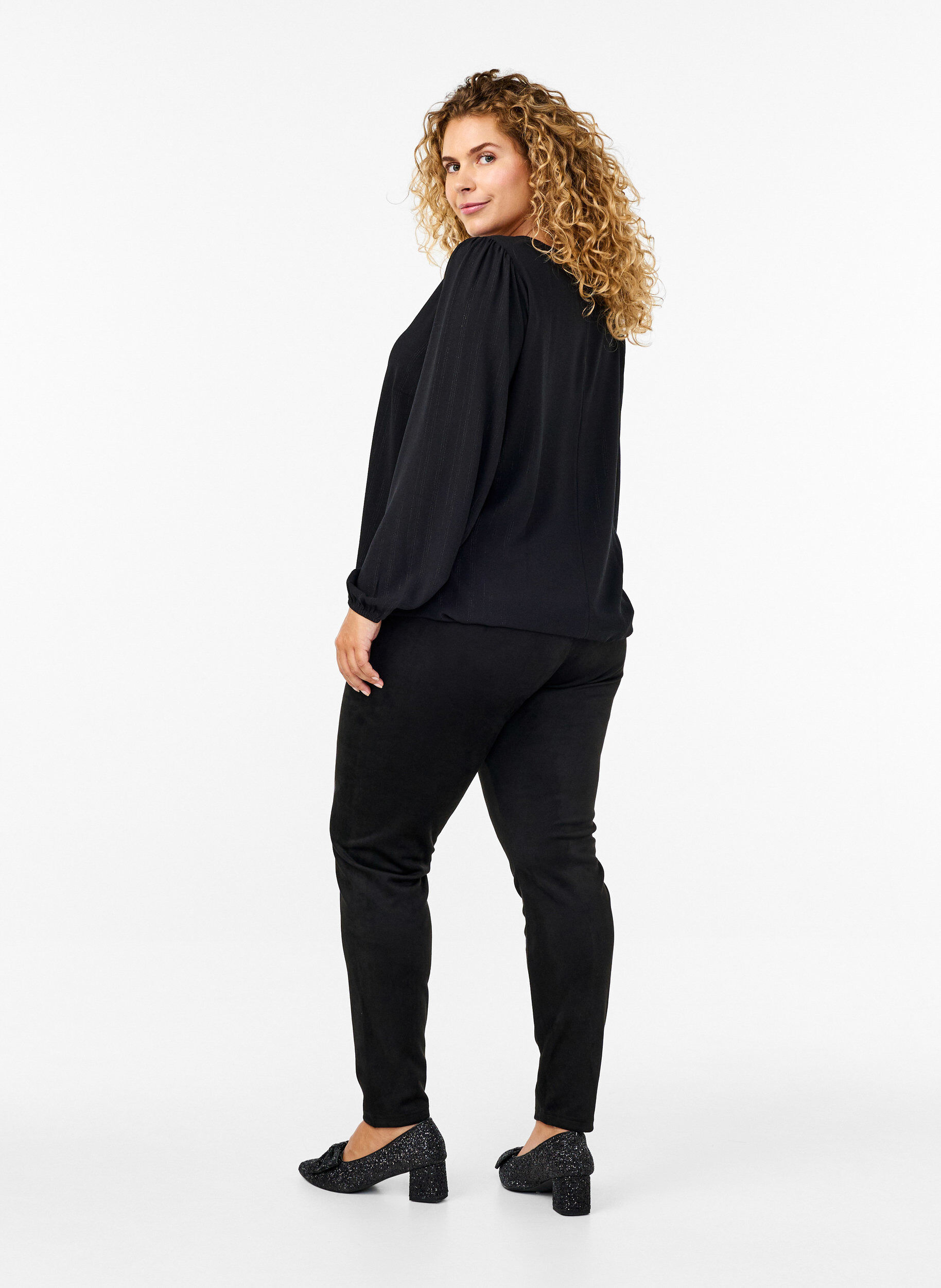 ZizziLeggingsit mokkanahkaj&auml;ljitelm&auml;&auml;, Black, Model image number 1