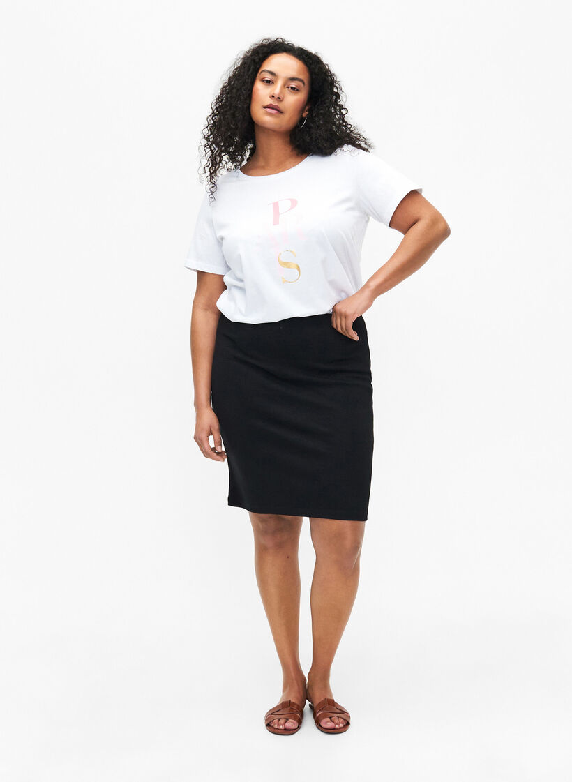 Puuvillainen T-paita tekstipainatuksella, B. White w. Paris, Model image number 2