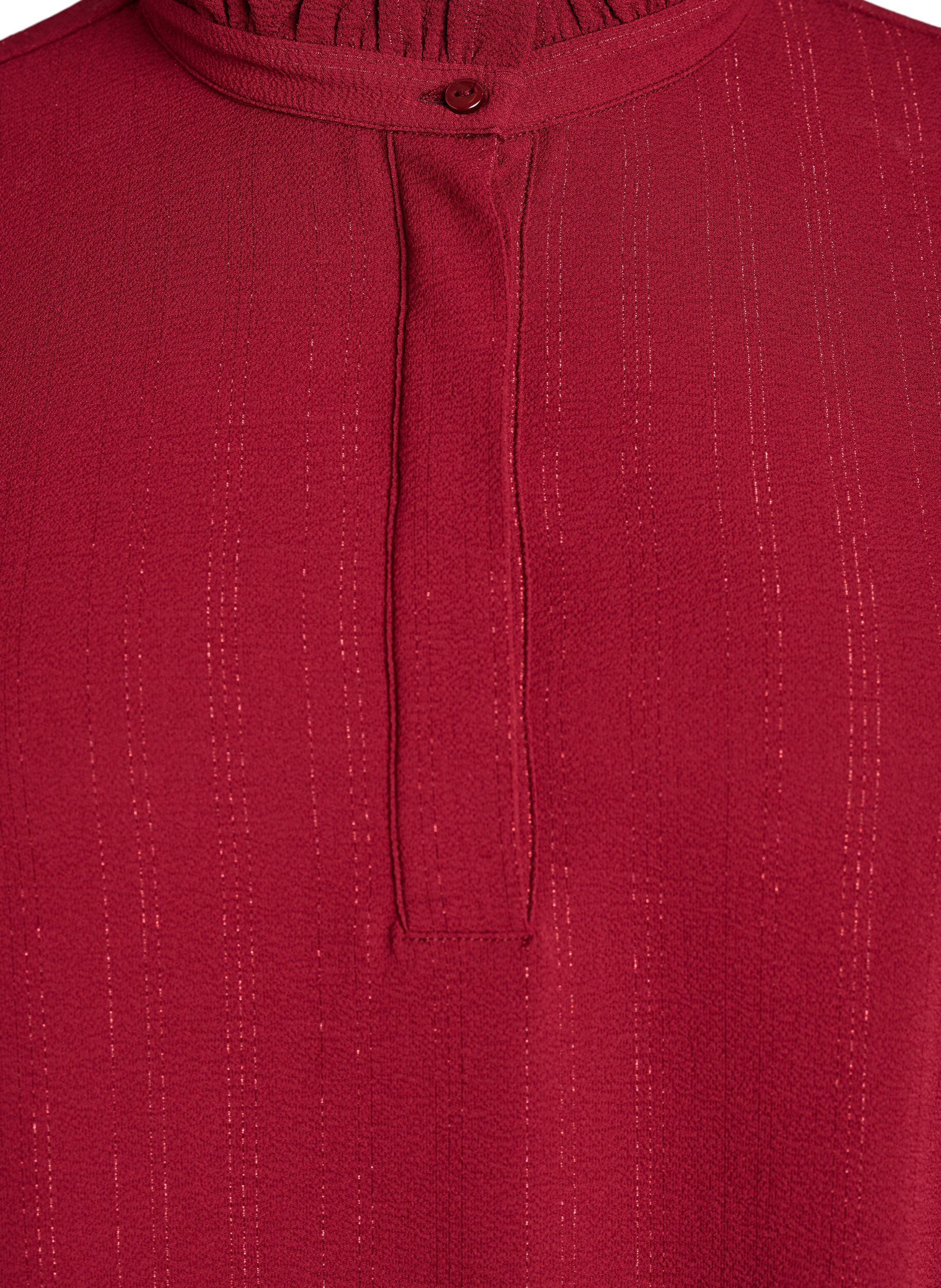 Zizzi Lyhyt mekko r&ouml;yhel&ouml;ill&auml; ja kimalteella, Tumma Bordeaux, Packshot image number 2