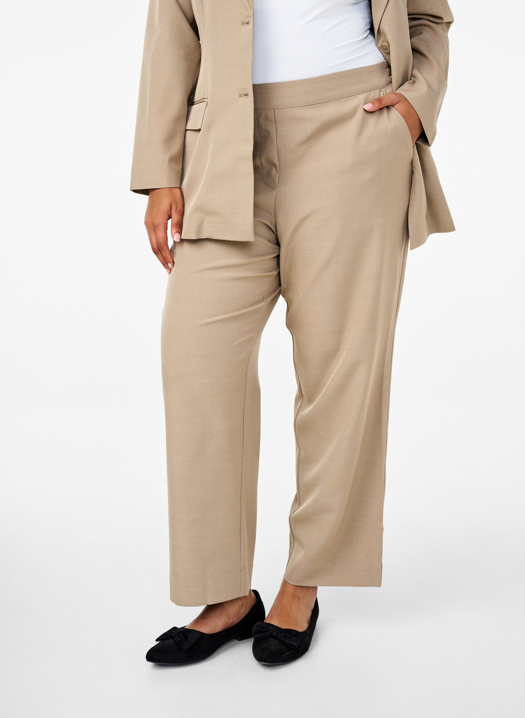 Zizzi FLASH - Rento housut taskuilla, Weathered Teak Mel, Model image number 2