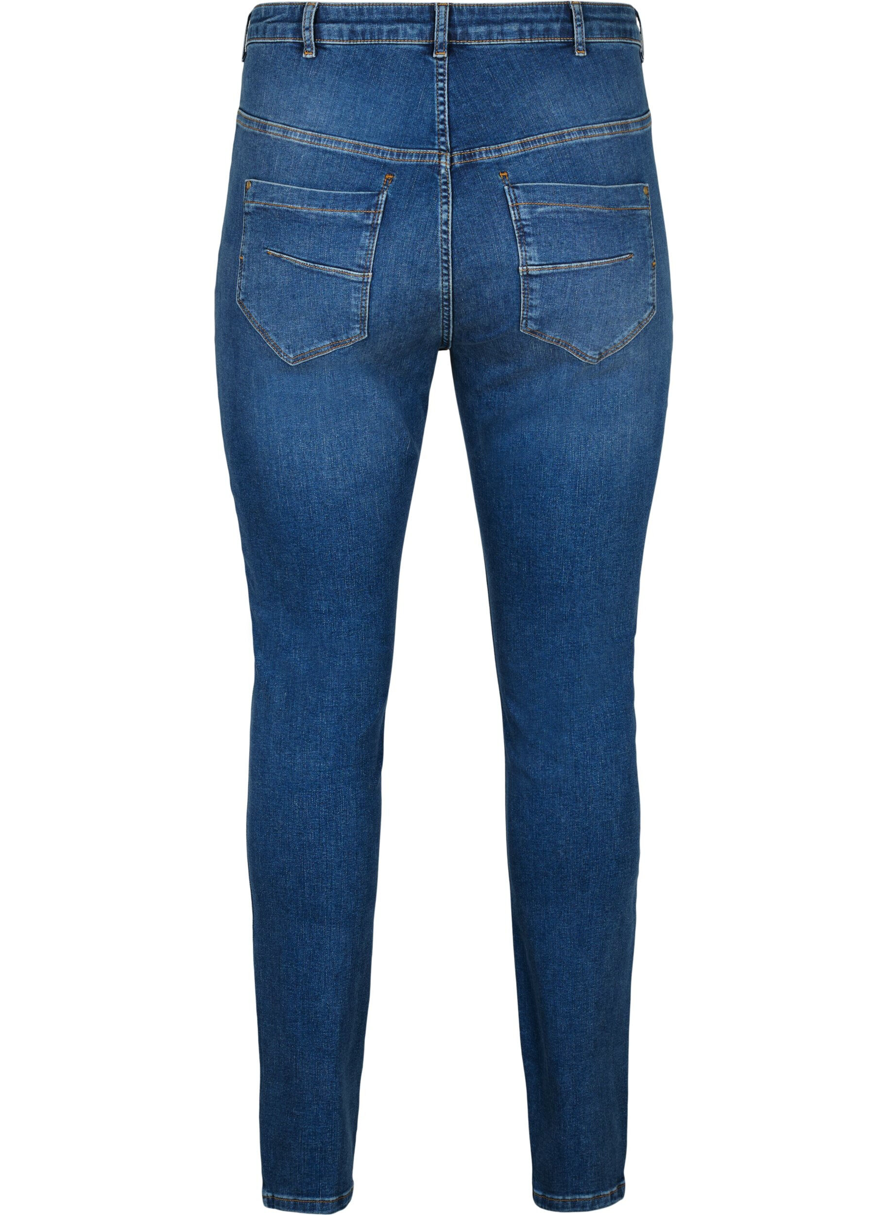 Zizzi Superohut Amy farkku, korkealla vy&ouml;t&auml;r&ouml;ll&auml;, Blue denim, Packshot image number 1