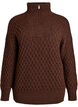 Neulepusero korkealla kauluksella ja tekstuurilla, Ruskea, Packshot image number 0