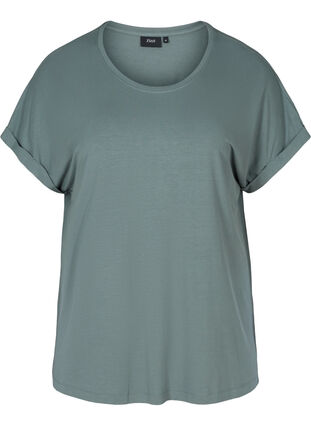 T-paita viskoosiseoksesta pyöreällä pääntiellä, Balsam Green, Packshot image number 0