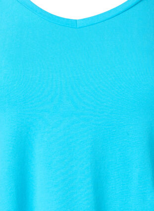 Yksivärinen perus t-paita puuvillasta, Blue Atoll, Packshot image number 2
