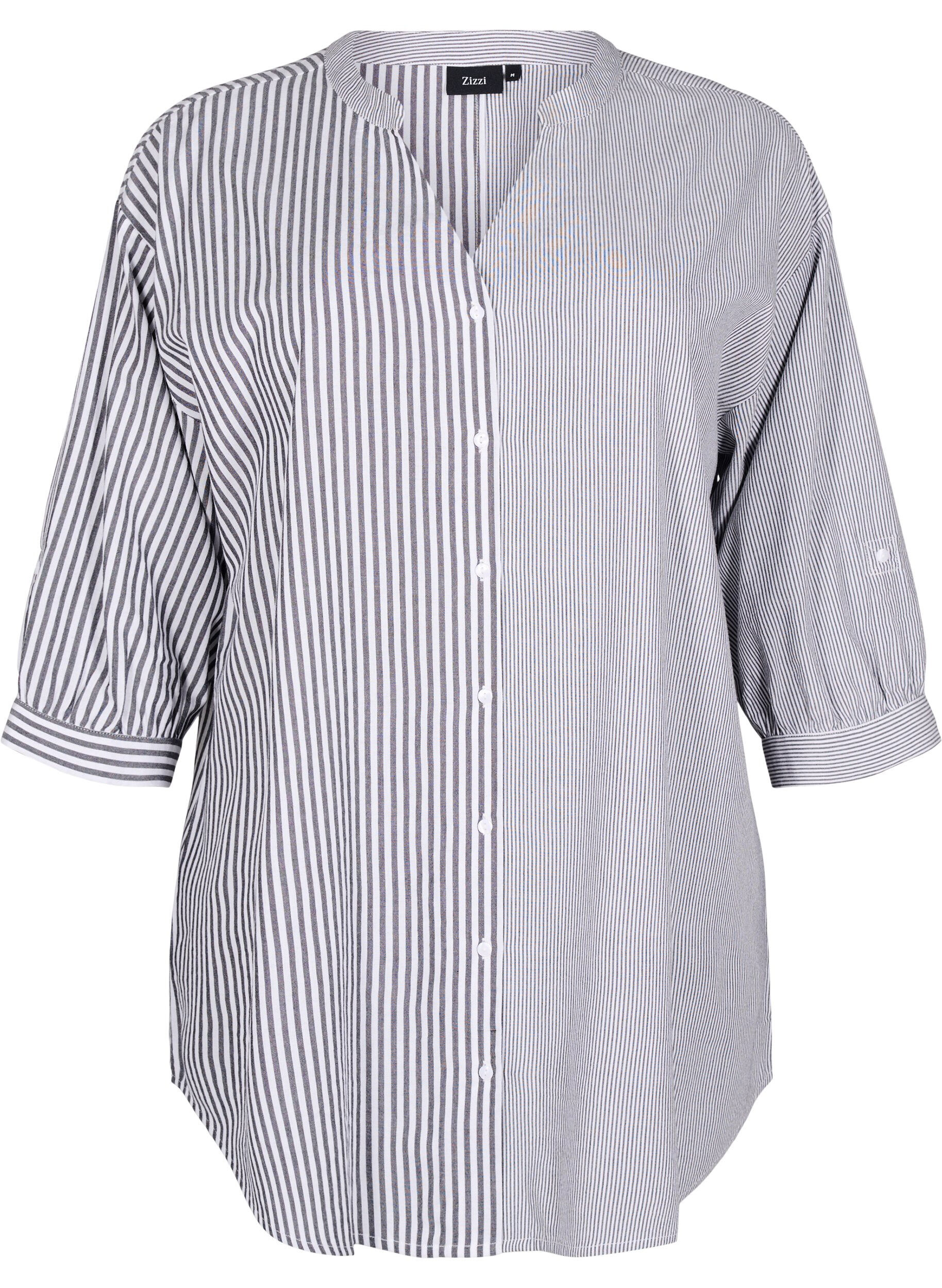 Raidallinen tunika, &frac34;-mittaiset hihat