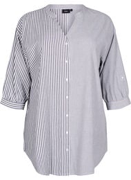 Raidallinen tunika, ¾-mittaiset hihat, Musta