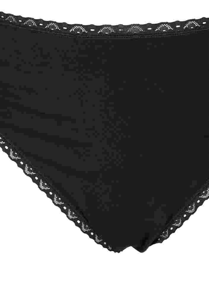 3 kpl g-stringejä pitsireunuksella , Black, Packshot image number 2