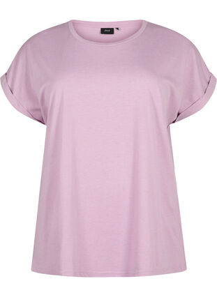 Lyhythihainen puuvillasekoitteinen T-paita, Lavender Mist, Packshot image number 0