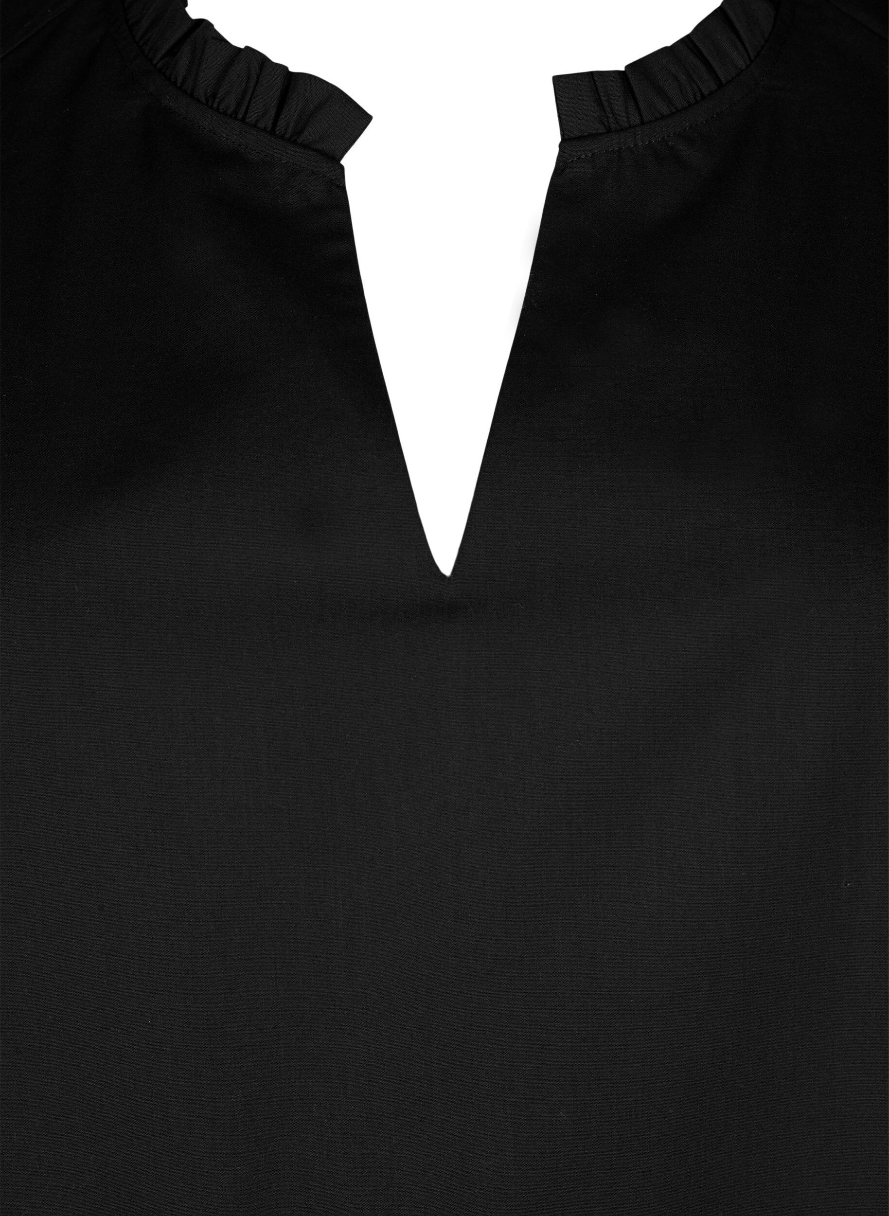 Zizzi Hihaton toppi pintuck- ja r&ouml;yhel&ouml;yksityiskohdilla, Musta, Packshot image number 2