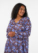 Mekko, jossa on kukkakuviota ja r&ouml;yhel&ouml;helma, Ruskea, Model image number 2