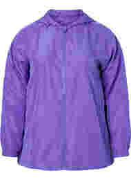 Lyhyt takki hupulla ja säädettävällä helmalla, Purple Opulence