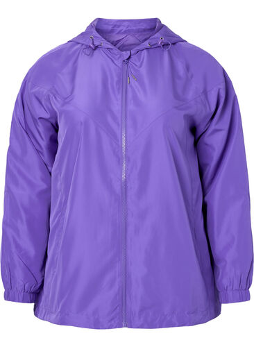 Lyhyt takki hupulla ja säädettävällä helmalla, Purple Opulence, Packshot image number 0