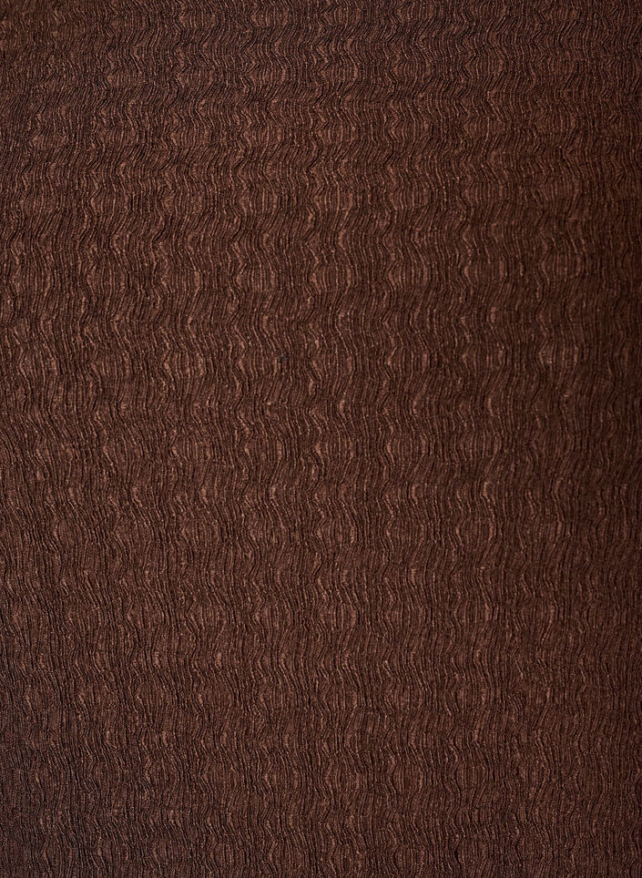 Midimekko aaltoilevalla tekstuurilla ja pitkill&auml; hihoilla, Ruskea, Packshot image number 2