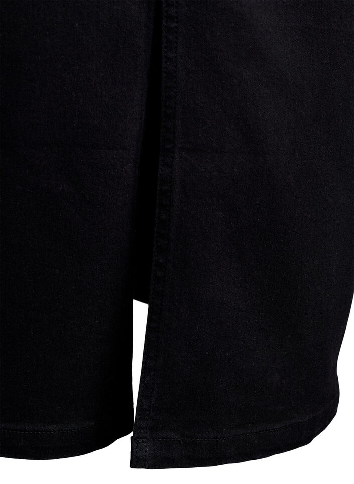 FLASH - Midimittainen farkkuhame etuhalkiolla, Musta, Packshot image number 4