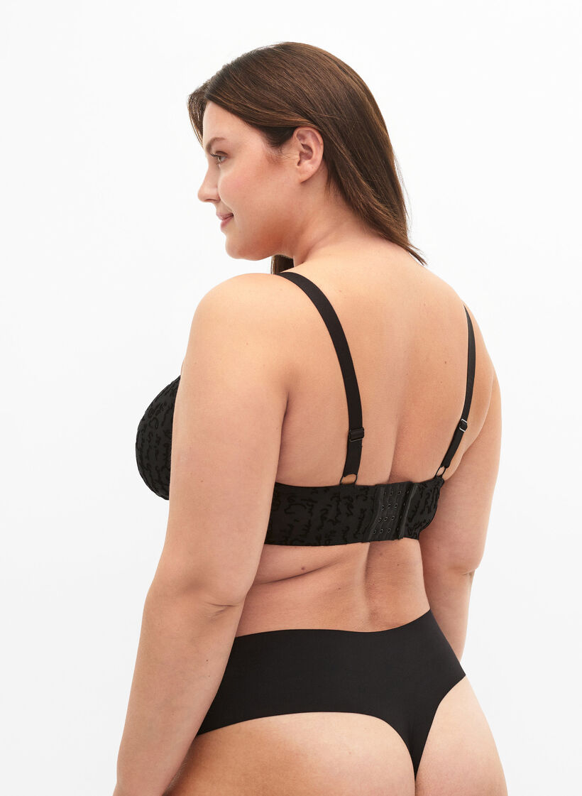 Täysin peittävät rintaliivit tekstipainatuksella, Black, Model image number 1