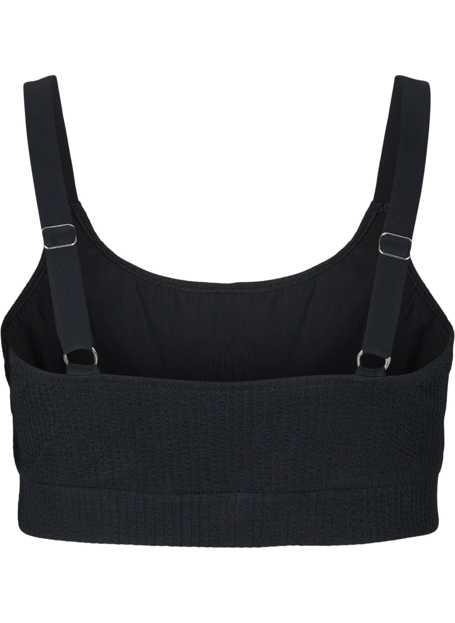 Zizzi Krepattu bikiniyl&auml;osa, Black, Packshot image number 1