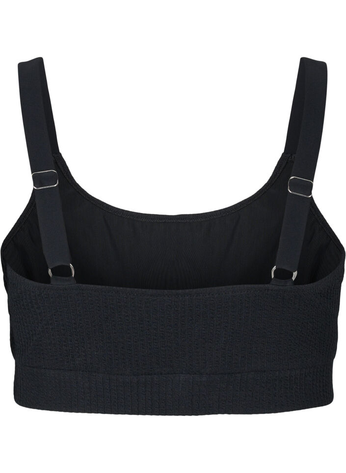 Krepattu bikiniyl&auml;osa, Black, Packshot image number 1