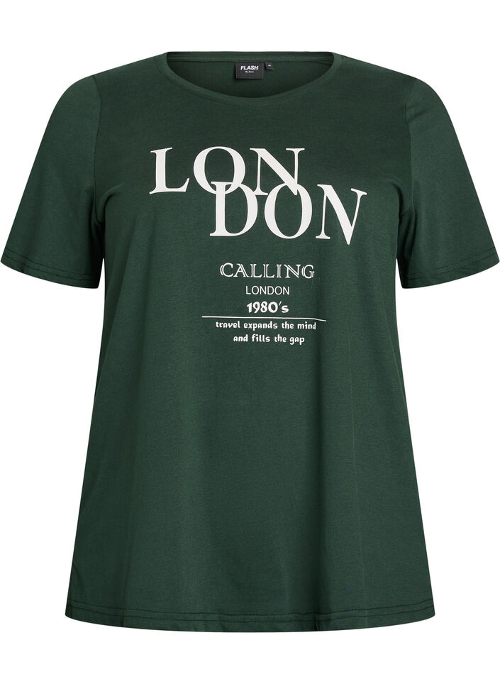 FLASH - T-paita printill&auml;, Vihre&auml;, Packshot image number 0