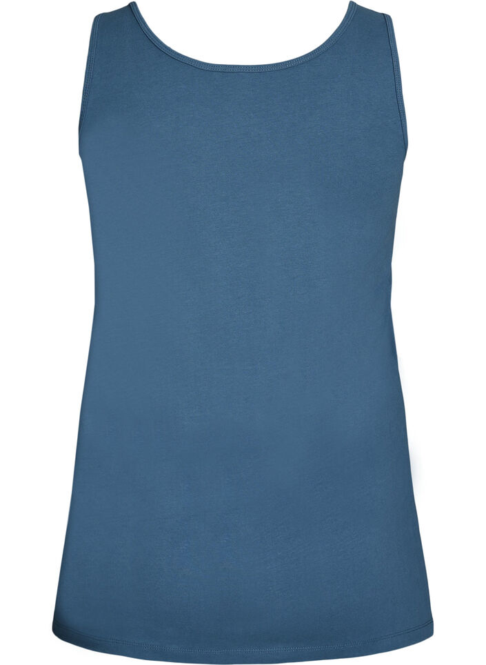 Yksiv&auml;rinen perus paita puuvillasta, Sininen, Packshot image number 1