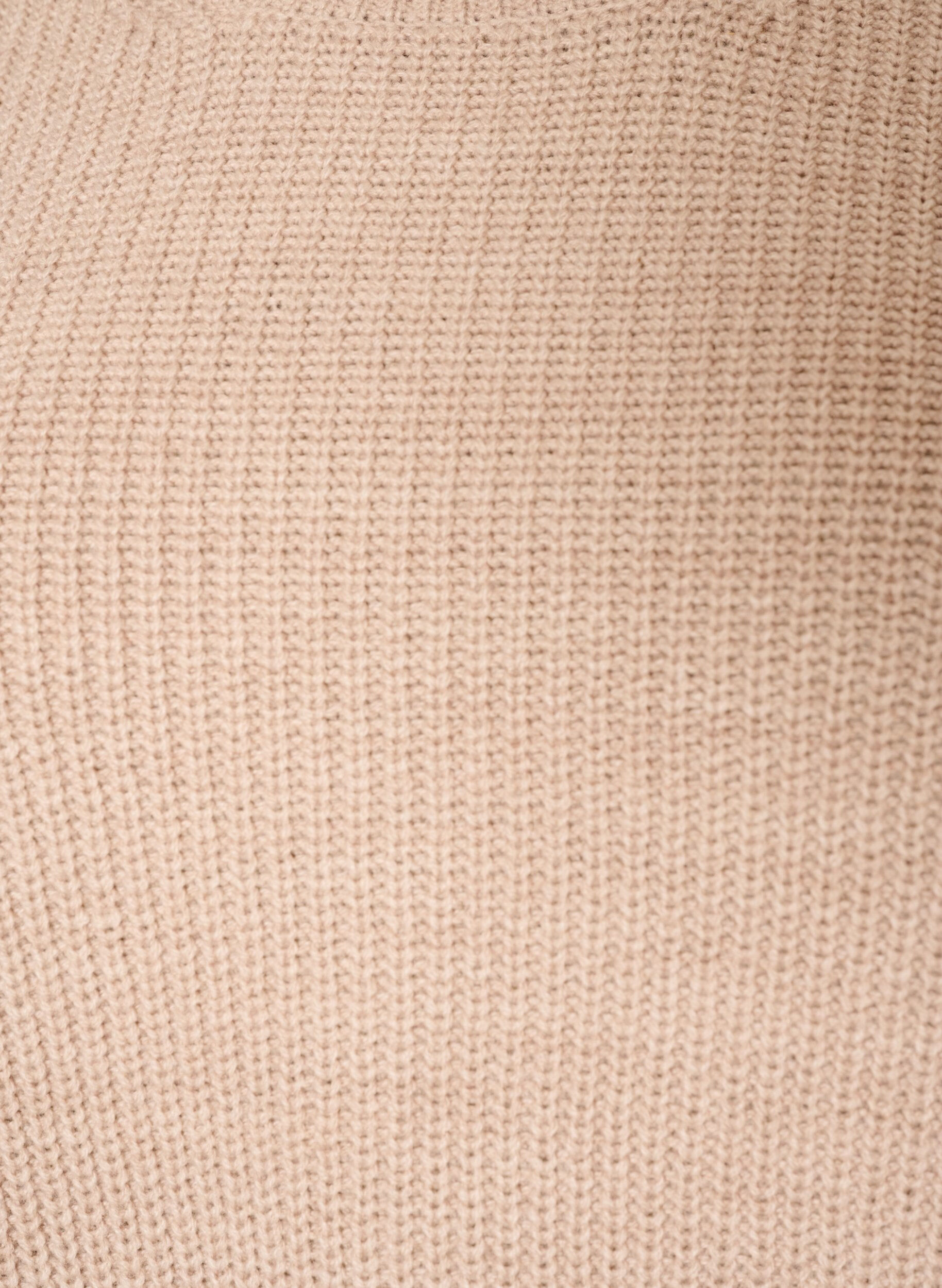 ZizziNeulepusero ribbineuloksella ja nappiyksityiskohdilla, Beige, Packshot image number 2