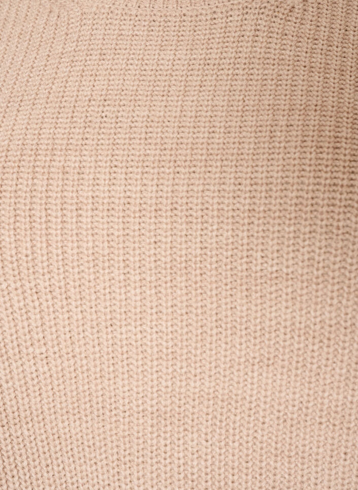 Neulepusero ribbineuloksella ja nappiyksityiskohdilla, Beige, Packshot image number 2
