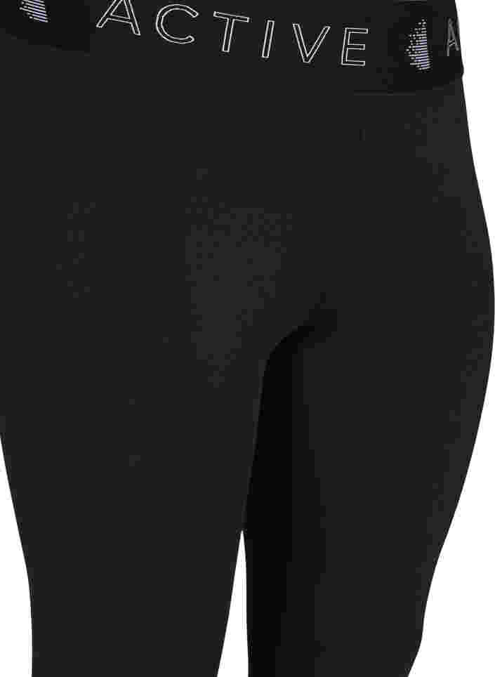 Kropatut treenitrikoot tekstiprintillä, Black, Packshot image number 2
