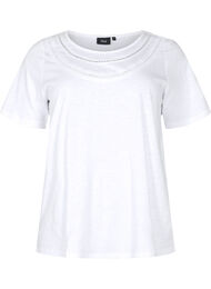 T-paita puuvillaa pitsillä, Bright White