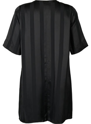 Raidallinen A-linjainen mekko, jossa on 1/2 -hihat, Black, Packshot image number 1