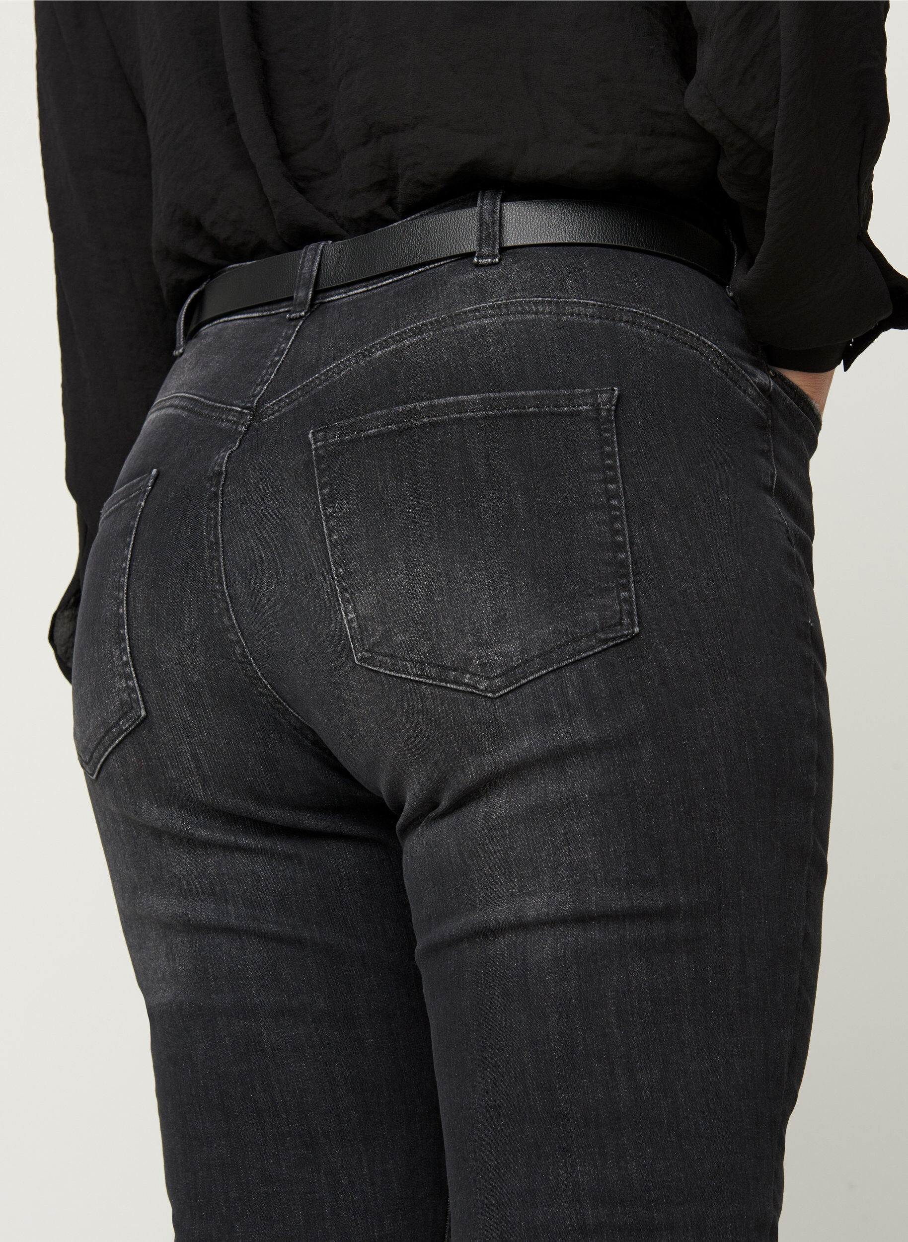 Zizzi Amy-farkut , Grey Denim, Model image number 1