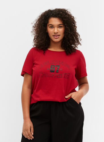 Puuvillainen t-paita painatuksella, Tango Red LOS , Model image number 0