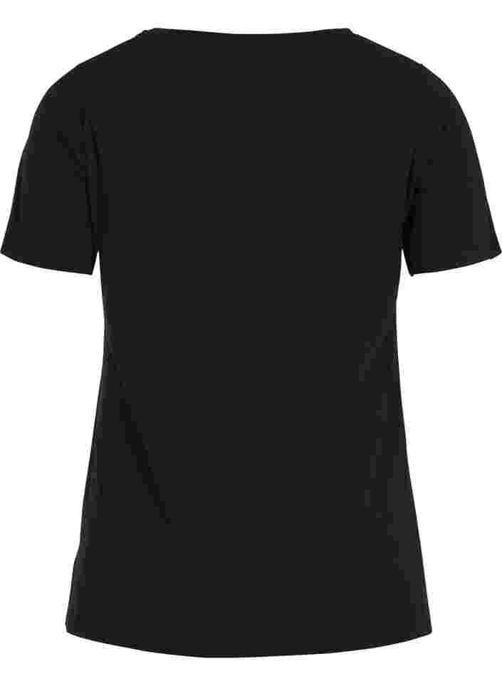 Yksivärinen perus t-paita puuvillasta, Black, Packshot image number 1