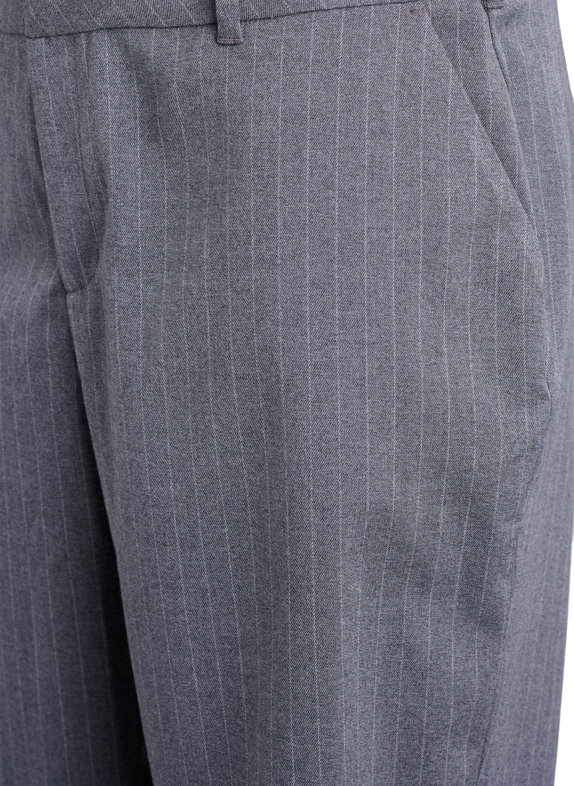 Zizzi Raidalliset Bermuda-shortsit rennolla istuvuudella, Harmaa, Packshot image number 2