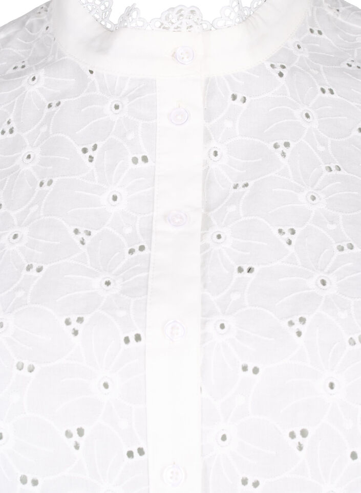 Englantilaisella kirjonnalla koristeltu kaulus, Bright White, Packshot image number 2