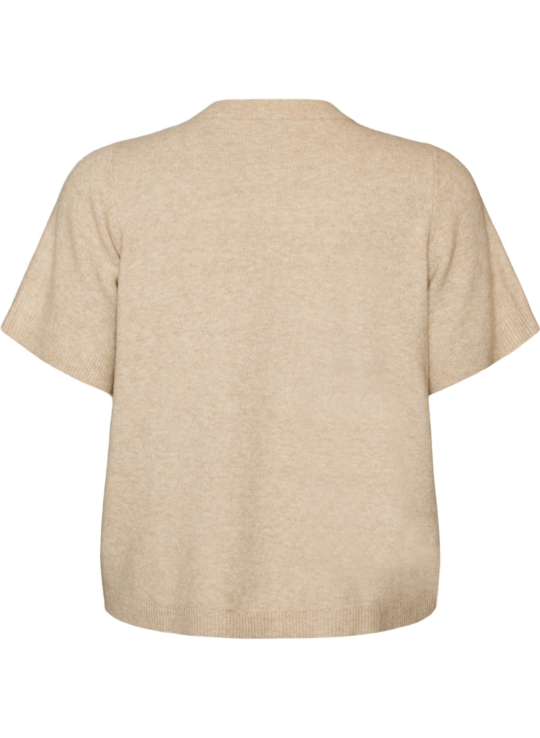 ZizziLyhythihainen neuletakki, Beige, Packshot image number 1