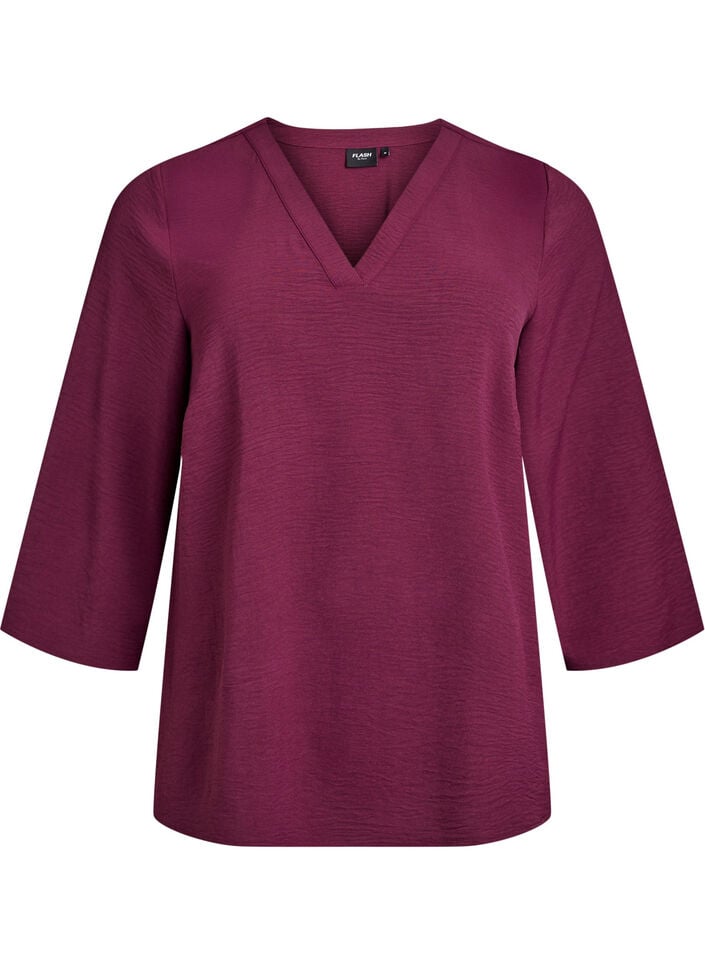 Pusero 3/4-hihoilla, Tumma Bordeaux, Packshot image number 0
