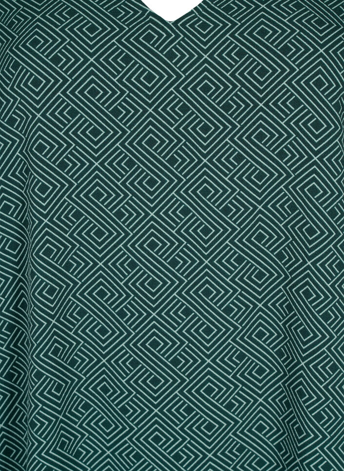 V-kauluksellinen mekko kuviolla, Scarab Graphic AOP, Packshot image number 2