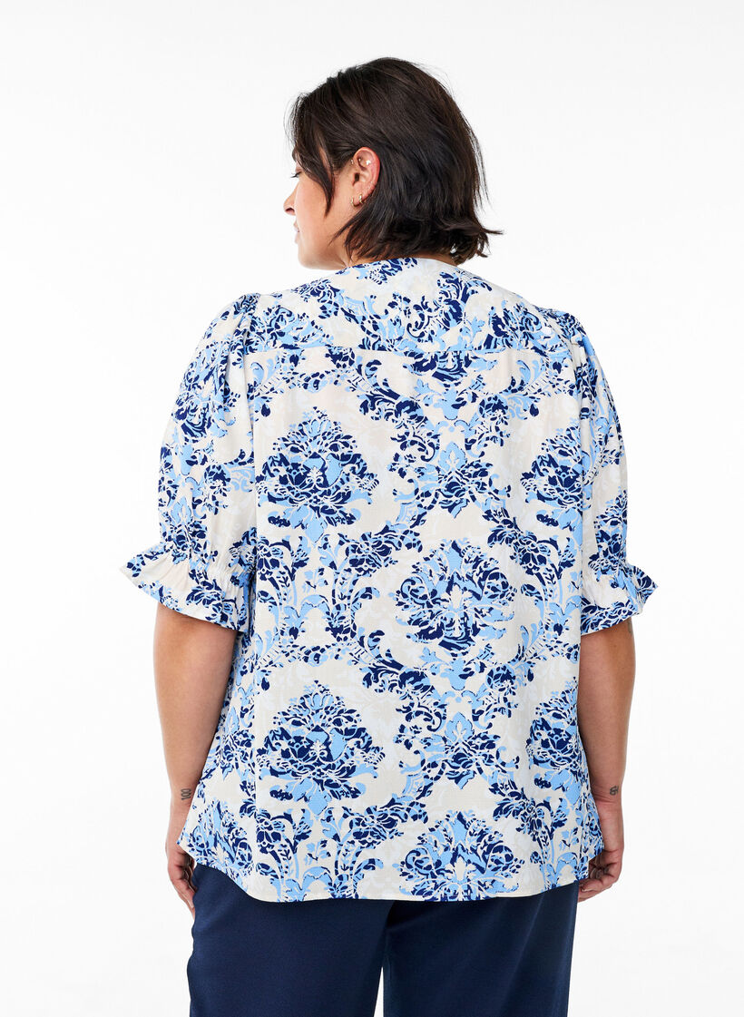 Puseropaita 1/2-hihoilla, Beige, Model image number 2