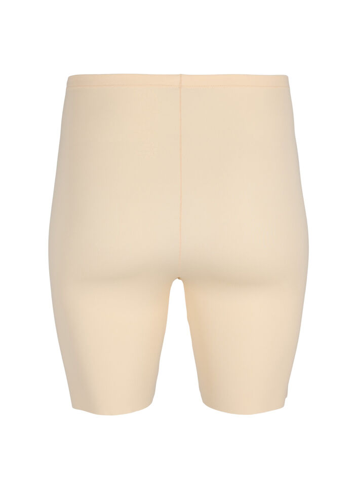 Kevyesti muotoilevat shortsit korkealla vy&ouml;t&auml;r&ouml;ll&auml;, Beige, Packshot image number 1