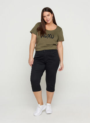 Lyhythihainen puuvillainen t-paita a-mallissa , Ivy Green XOXO, Model image number 2