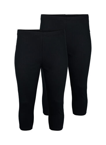 FLASH - 2 kpl 3/4-pituisia leggingsejä, Black/Black, Packshot image number 0