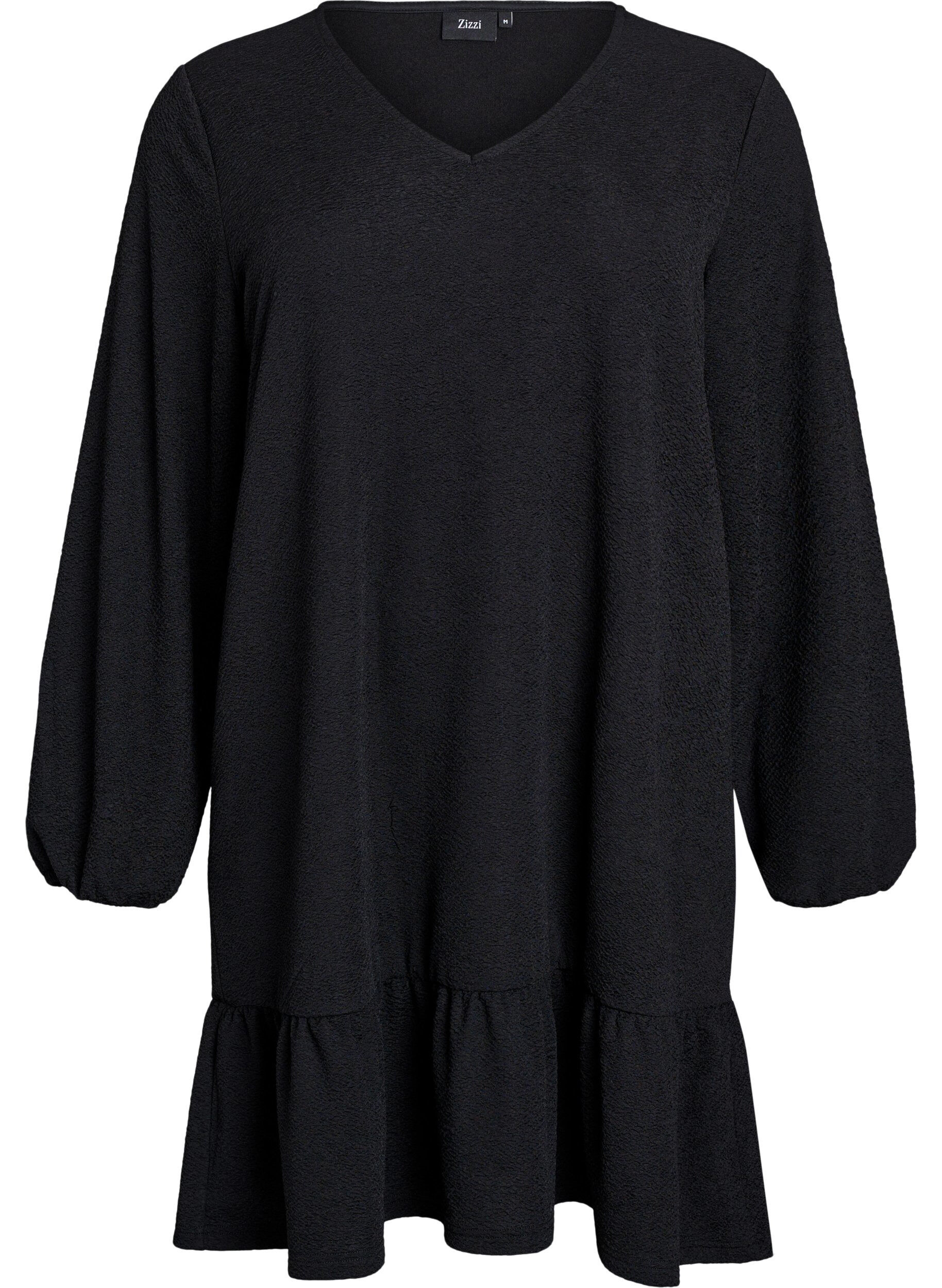 Lyhyt teksturoitu mekko r&ouml;yhel&ouml;helmalla