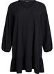 Lyhyt teksturoitu mekko röyhelöhelmalla, Musta, Packshot image number 0