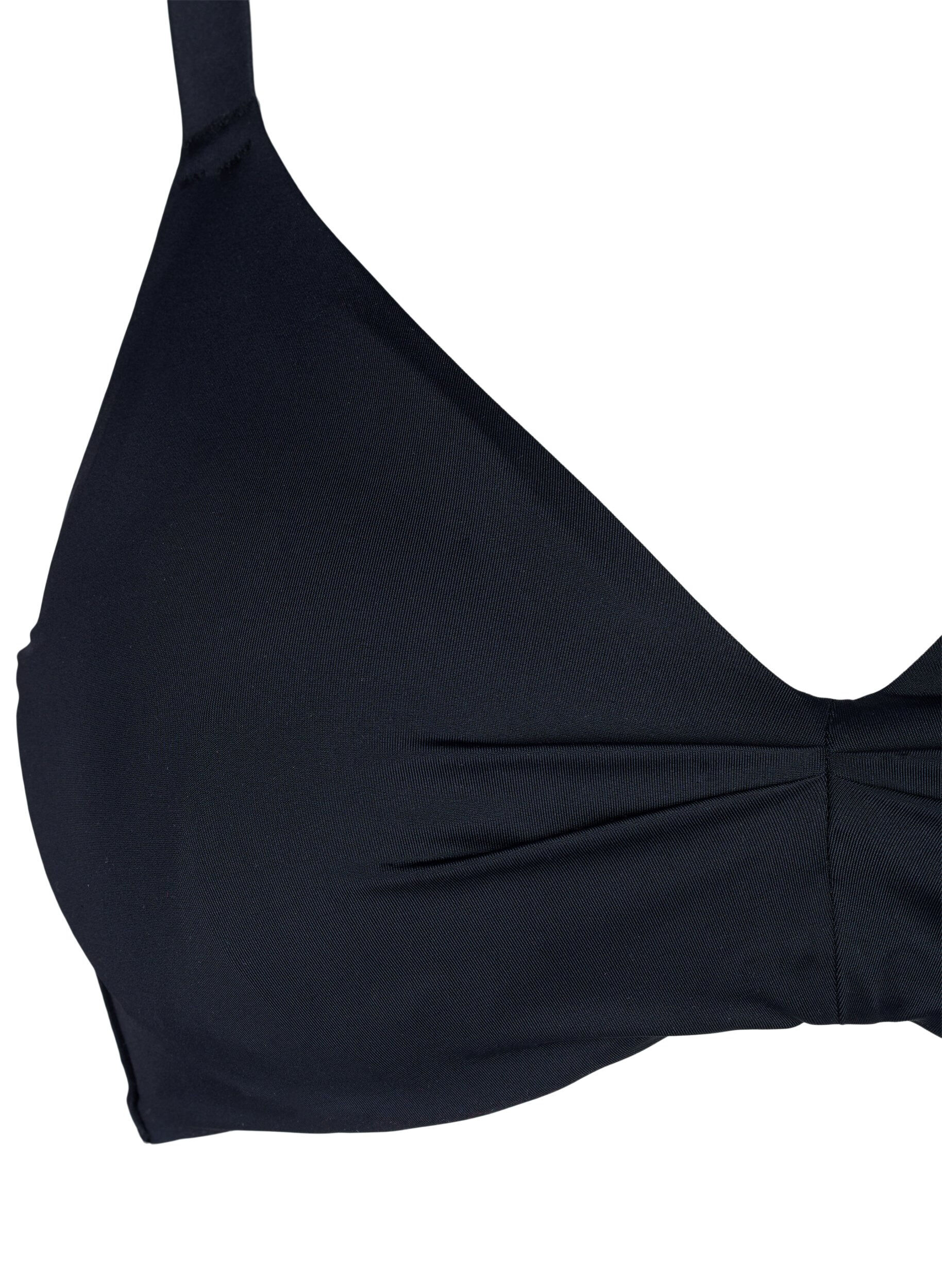Zizzi Kaarituelliset rypytyksin koristellut bikinirintaliivit, Black, Packshot image number 2
