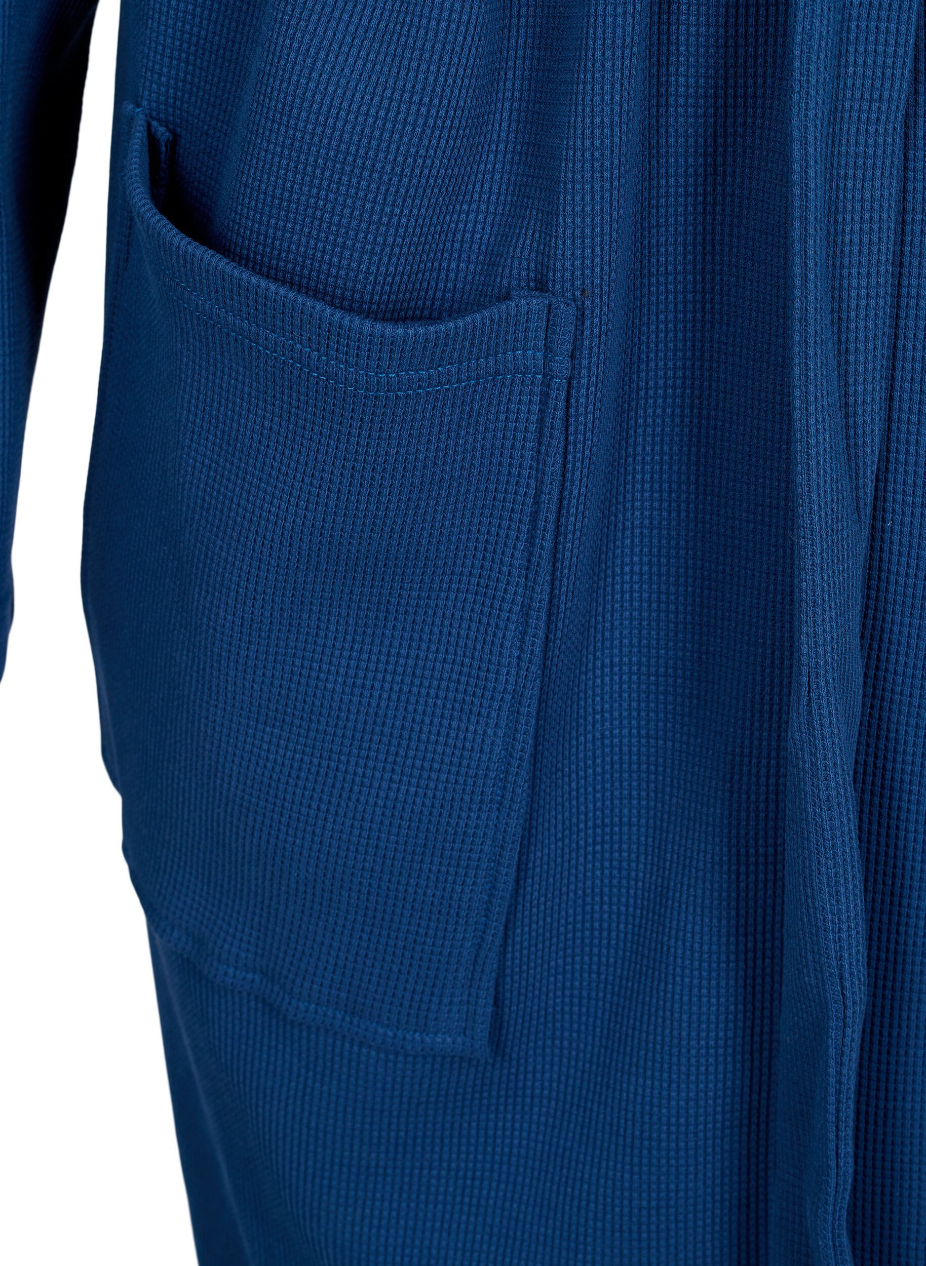 Zizzi Kylpytakki, jossa on taskut ja nauhavy&ouml;, Blue Opal, Packshot image number 2