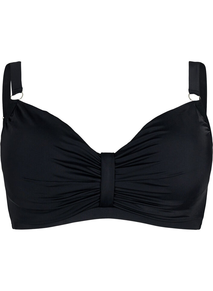 Bikiniliivit, joissa on kaarituet ja laskostus, Musta, Packshot image number 0