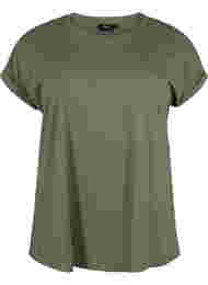 Lyhythihainen t-paita puuvillasekoitteesta, Dusty Olive