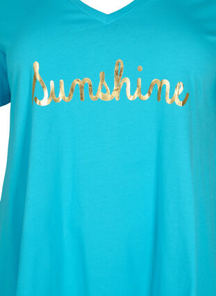 Lyhythihainen puuvillainen t-paita, Blue Atoll Sunshine, Packshot image number 2