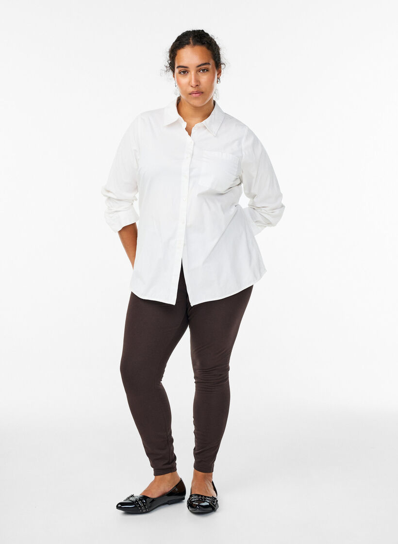 Puuvillaleggingsit vuorella, Ruskea, Model image number 1