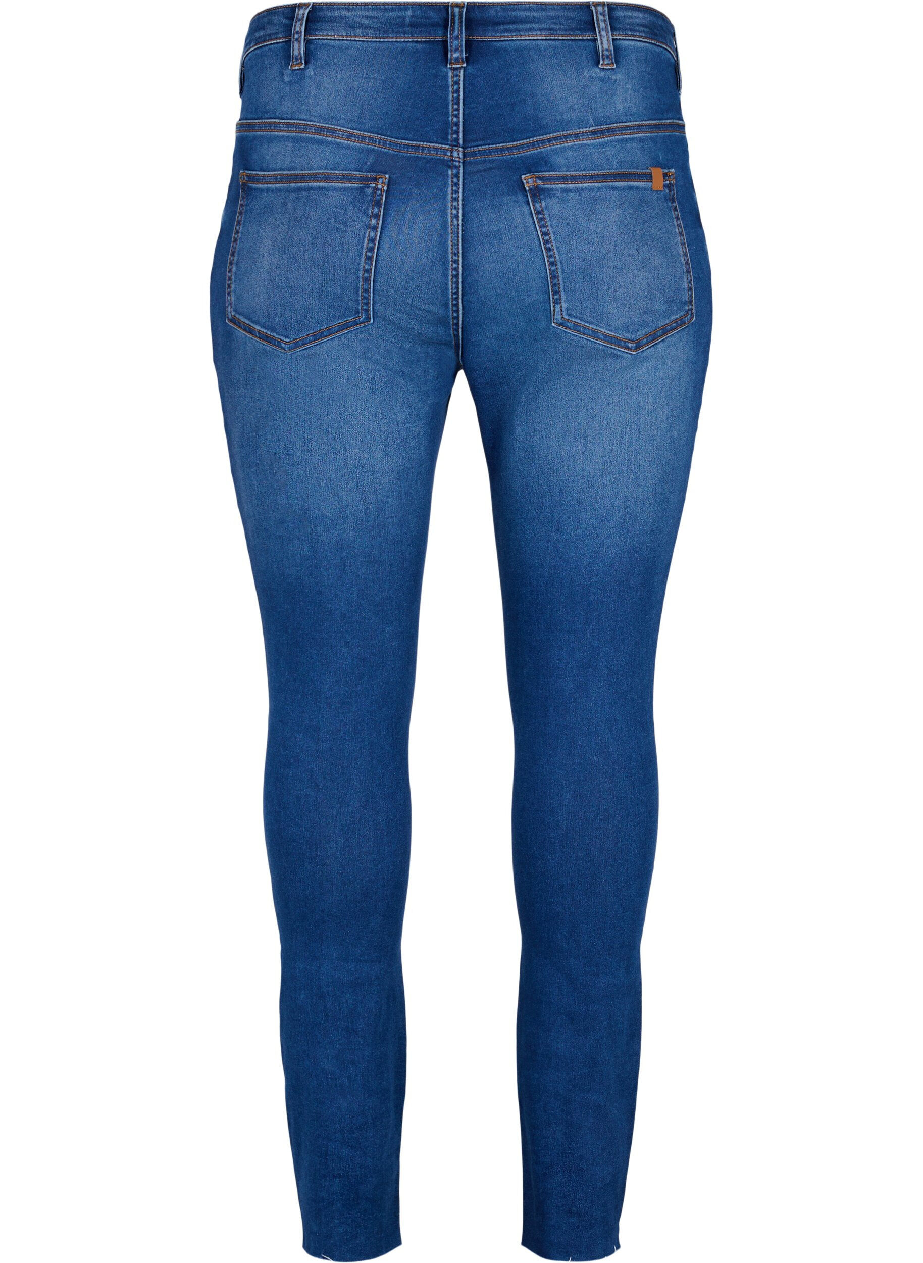 Zizzi Korkeavy&ouml;t&auml;r&ouml;iset Amy-farkut napeilla, Blue denim, Packshot image number 1